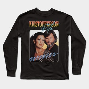 Vintage Aesthetic Kris Kristofferson & Rita 1980s Long Sleeve T-Shirt